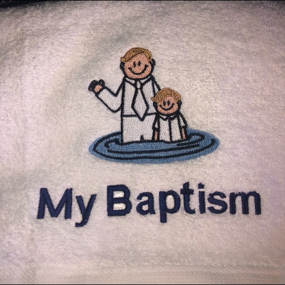 Embroidered Baptism towel for BOY - Picture 1 of 1